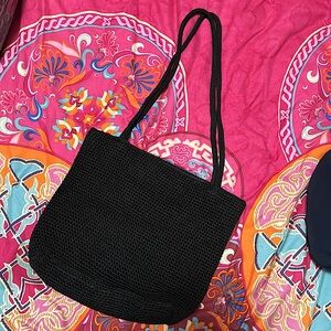 The SAK Black crochet purse